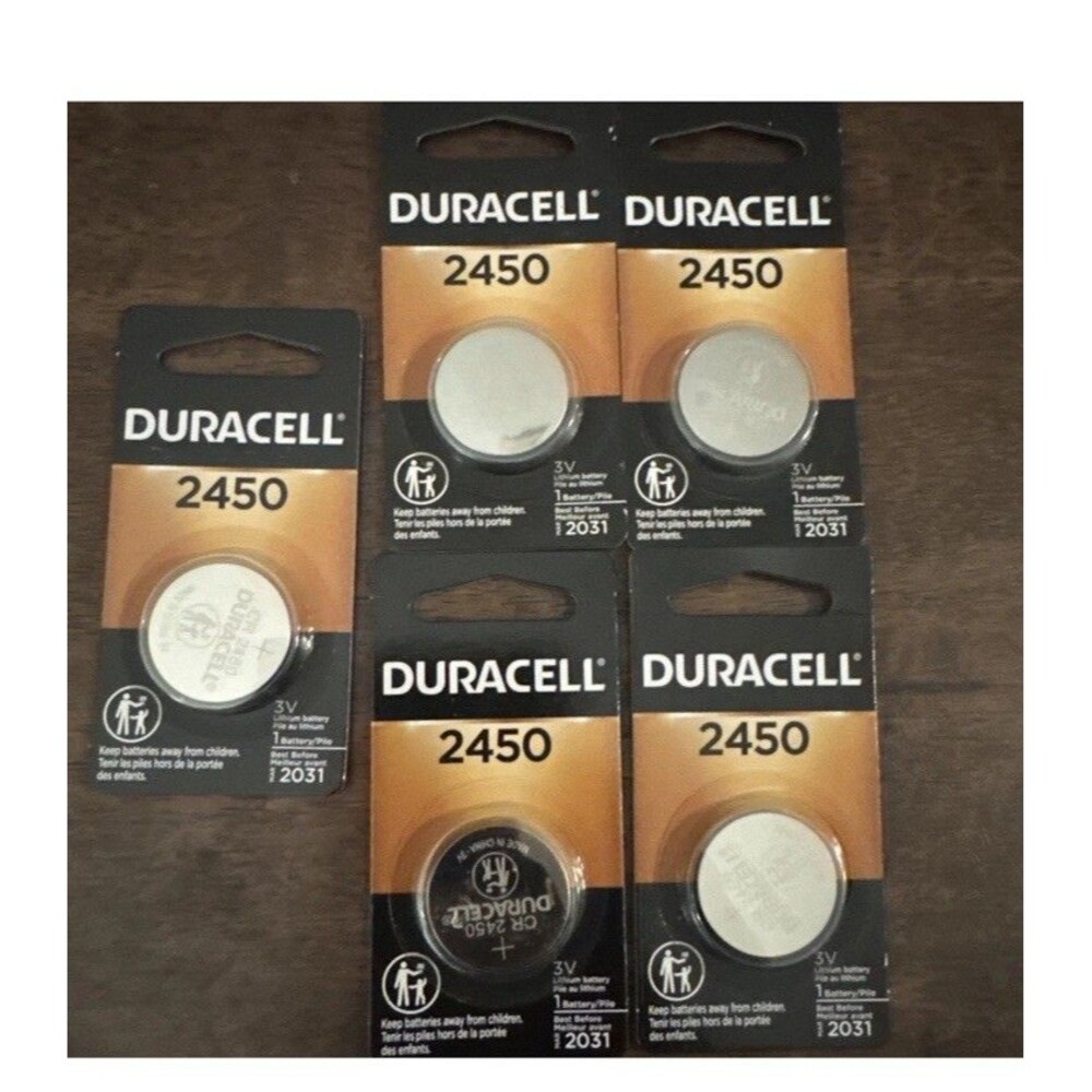 Duracell Lithium Battery Security 3 Volt DL2450B CR2450 Lot of 5 BB 3/2031